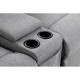 Canapé d'angle ZENKA de relaxation en tissu avec accoudoir modulable et amovible coffre + chargeur à induction QI + coffre