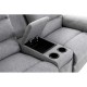 Canapé d'angle ZENKA de relaxation en tissu avec accoudoir modulable et amovible coffre + chargeur à induction QI + coffre