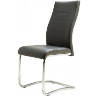 Lot de 6 chaises "Lucky" PVC noir et gris Design