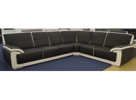 Canapé Nadine PVC noir et blanc 265 x 325 cm